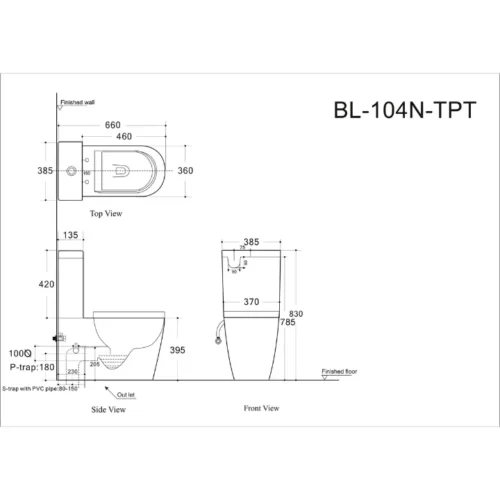 Напольный унитаз с бачком Aquanet Rimless Atago-C1 BL-104N-TPT